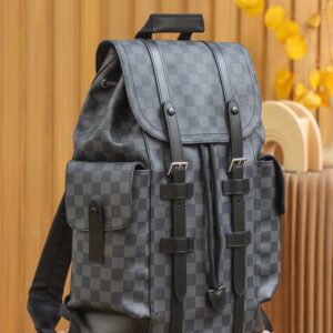 Ba Lô LV Christopher MM Monogram Eclipse Canvas Đen Đậm