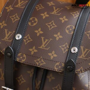 Ba Lô LV Christopher MM Monogram Eclipse Canvas Nâu