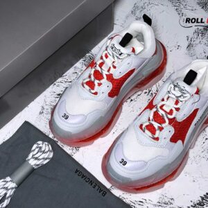 Balenciaga Triple S Clear Sole White Red