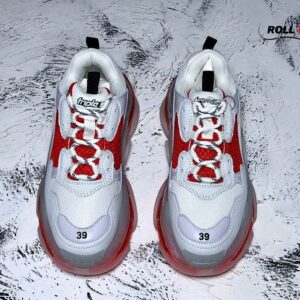 Balenciaga Triple S Clear Sole White Red