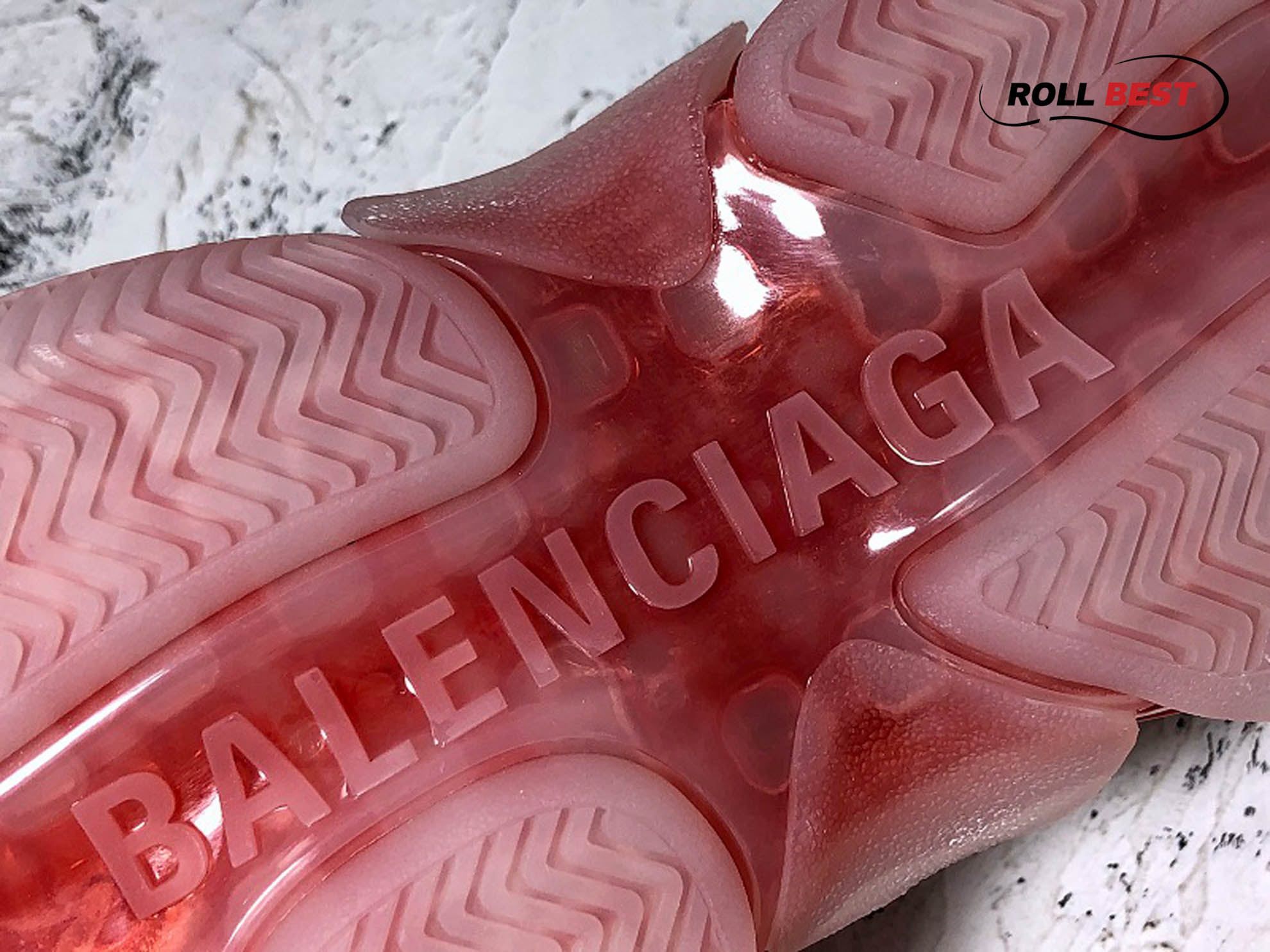 Balenciaga Triple S Clear Sole White Red