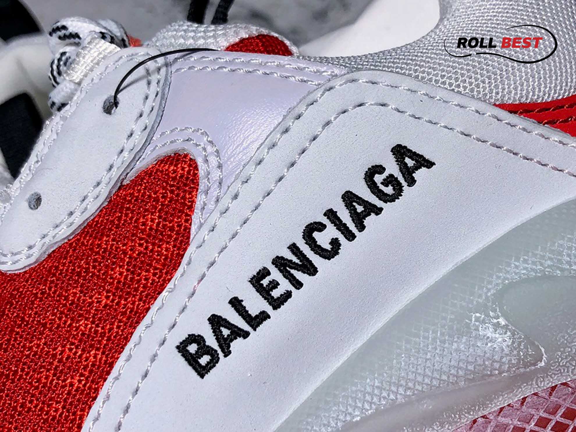 Balenciaga Triple S Clear Sole White Red