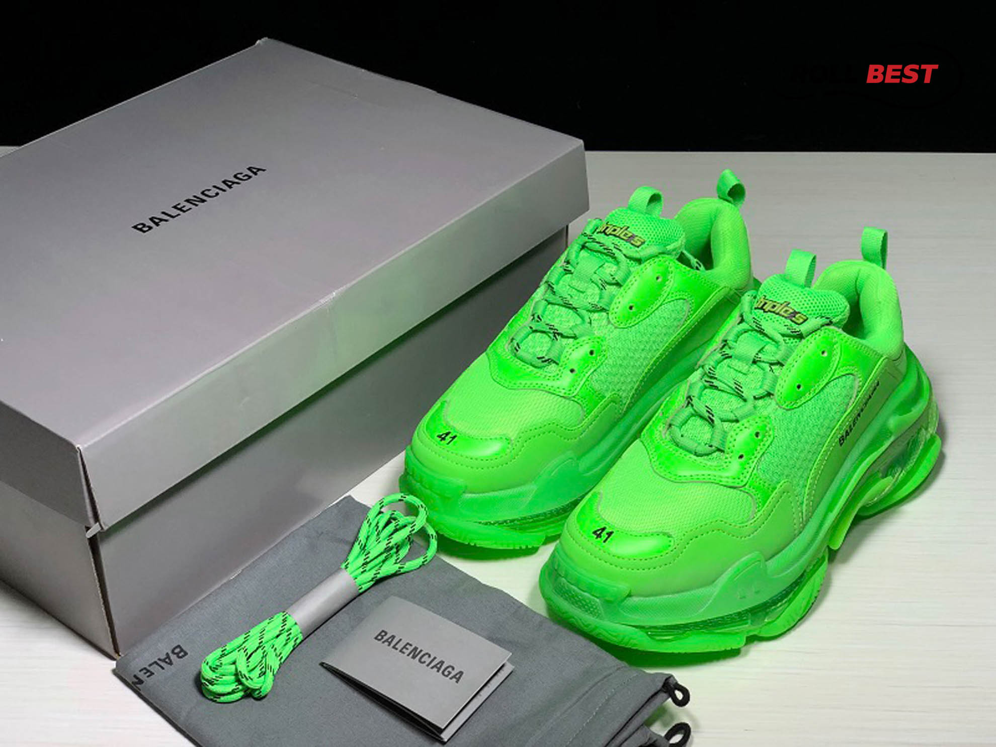 Balenciaga Triple S Neon Green Clear Sole