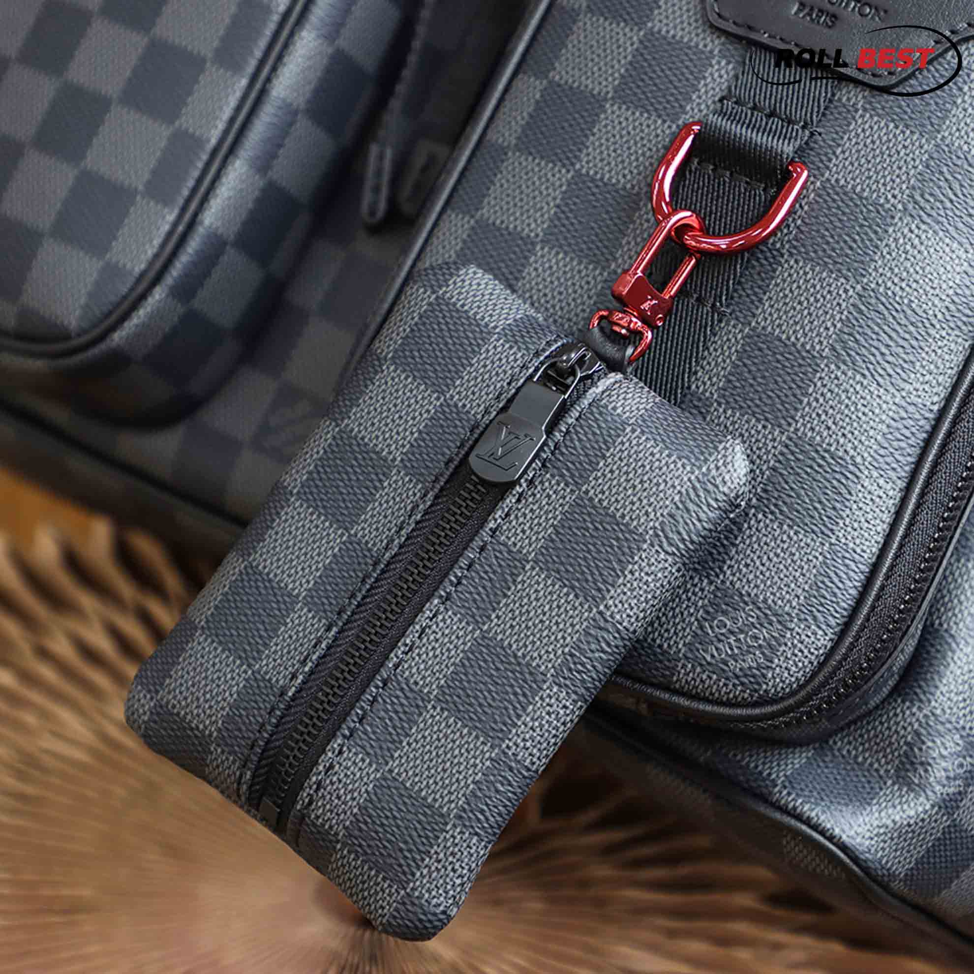 Balo LV Utility Backpack Damier Graphite Canvas Black 