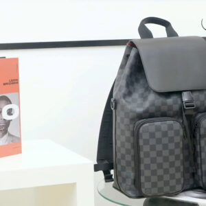 Balo LV Utility Backpack Damier Graphite Canvas Black