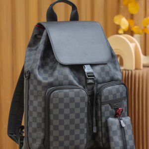 Balo LV Utility Backpack Damier Graphite Canvas Black