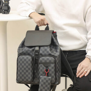 Balo LV Utility Backpack Damier Graphite Canvas Black