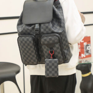 Balo LV Utility Backpack Damier Graphite Canvas Black