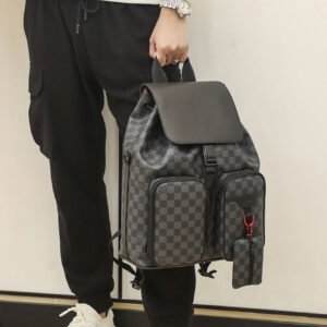 Balo LV Utility Backpack Damier Graphite Canvas Black