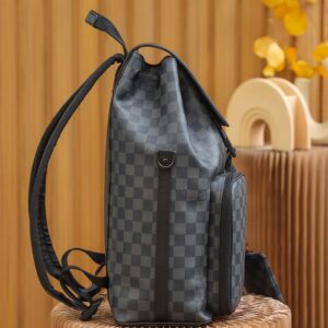 Balo LV Utility Backpack Damier Graphite Canvas Black