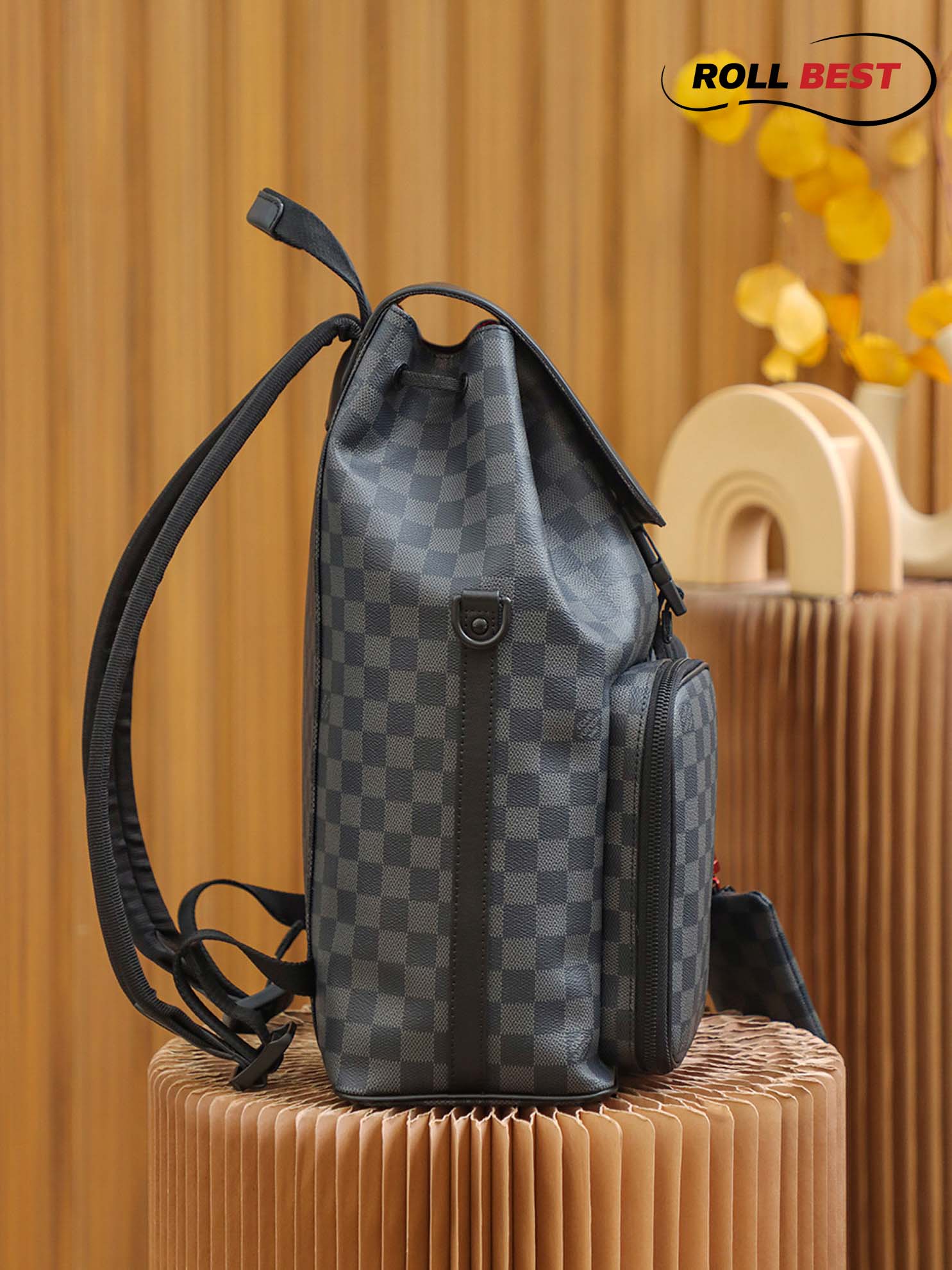 Balo LV Utility Backpack Damier Graphite Canvas Black 