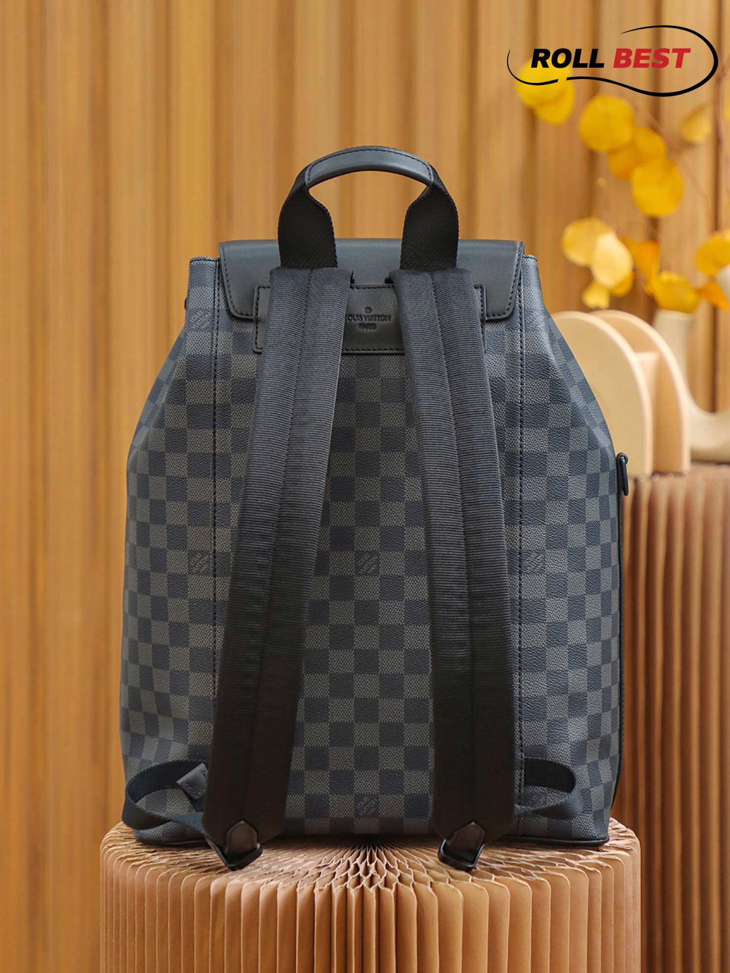 Balo LV Utility Backpack Damier Graphite Canvas Black 