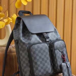 Balo LV Utility Backpack Damier Graphite Canvas Black