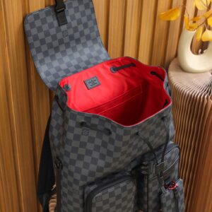 Balo LV Utility Backpack Damier Graphite Canvas Black