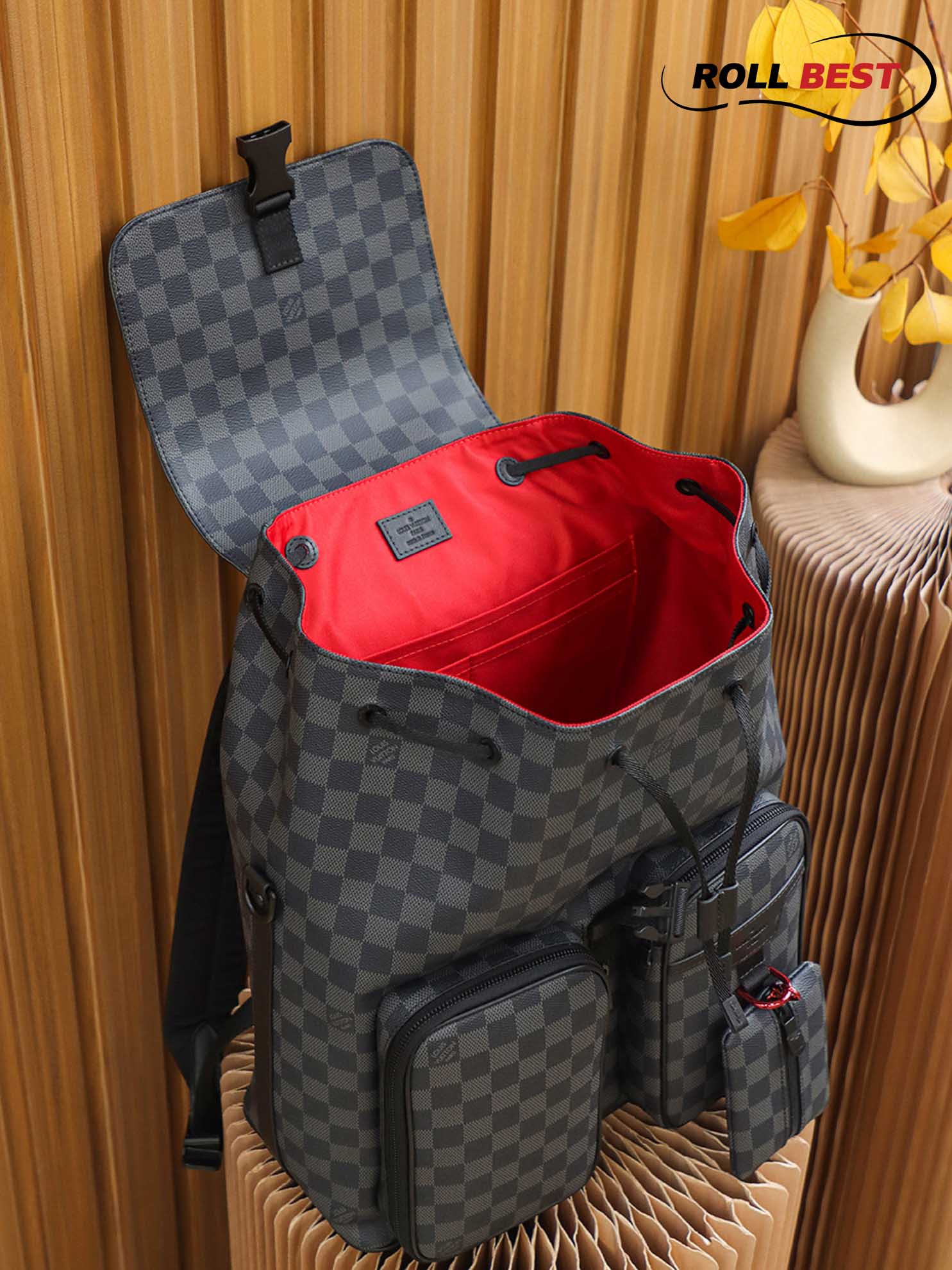 Balo LV Utility Backpack Damier Graphite Canvas Black 