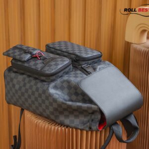 Balo LV Utility Backpack Damier Graphite Canvas Black