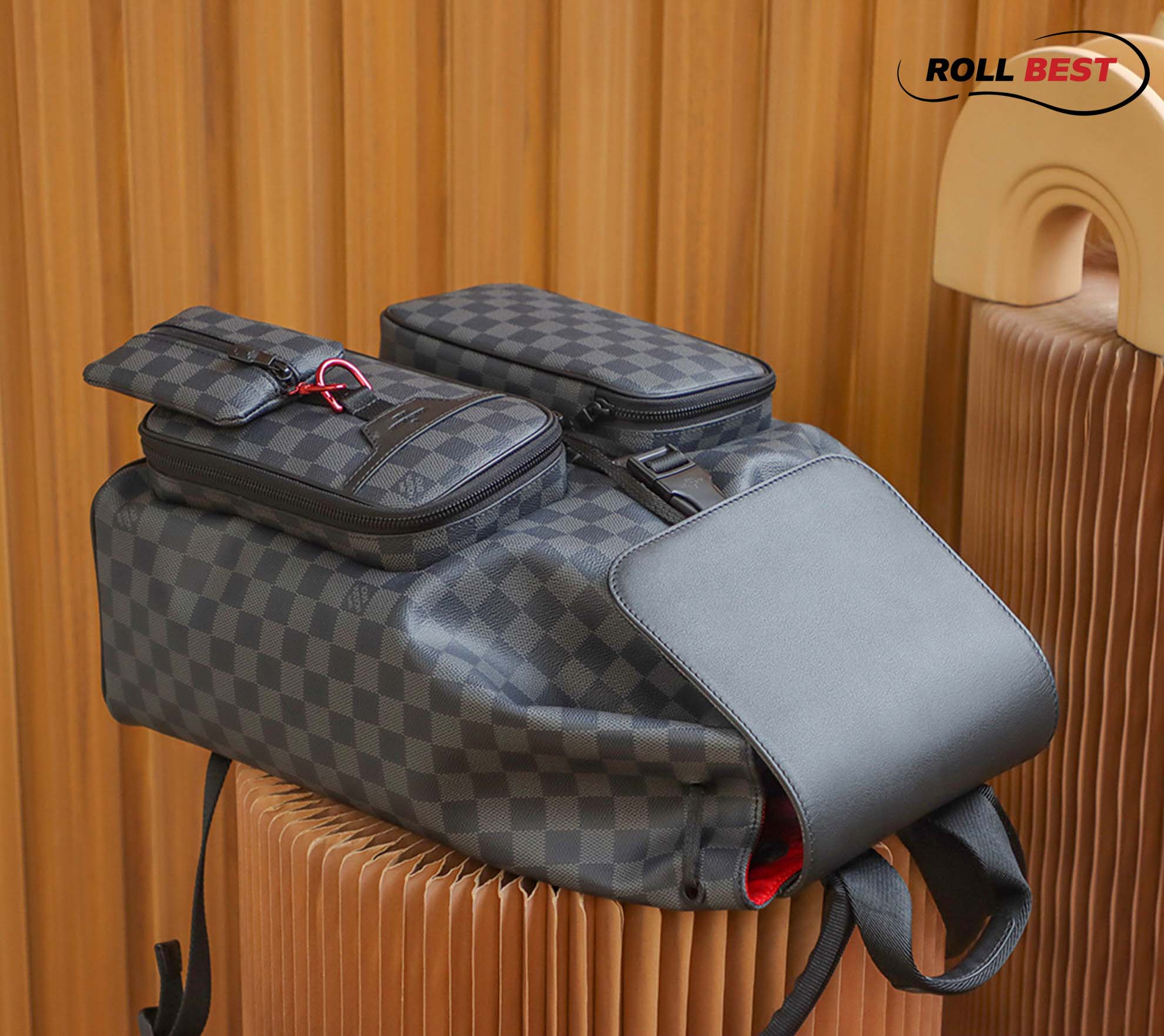 Balo LV Utility Backpack Damier Graphite Canvas Black 