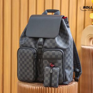 Balo LV Utility Backpack Damier Graphite Canvas Black