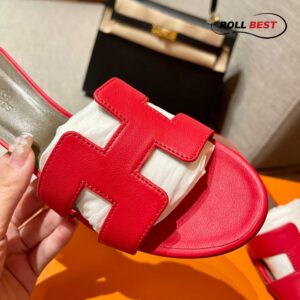 Dép Cao Gót Nữ Hermes Oasis Sandal Đỏ Nâu Xám Trơn