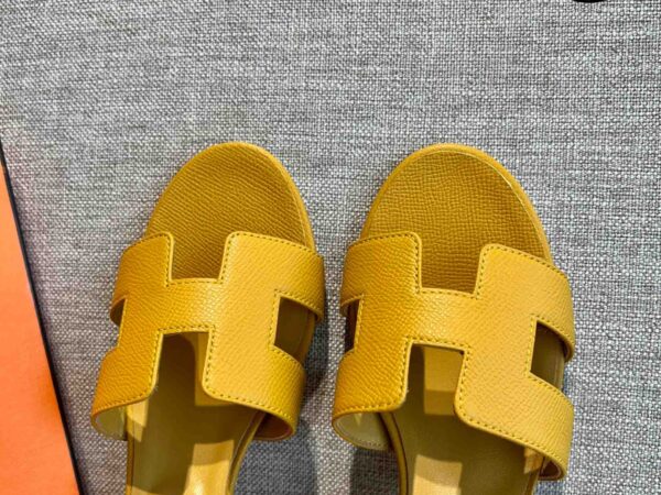 Dép Cao Gót Nữ Hermes Oasis Sandal Full Vàng Nhăn