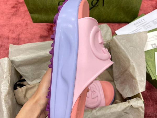 Dép Gucci Slide Sandal With Interlocking G Hồng Tím