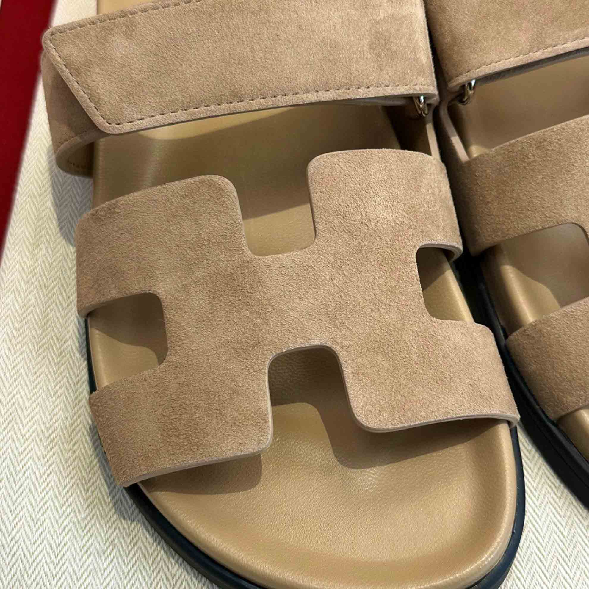 Dép Hermes Chypre Sandal Beige Suede