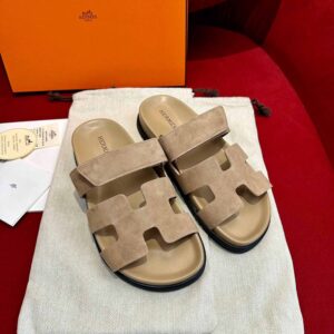 Dép Hermes Chypre Sandal Beige Suede