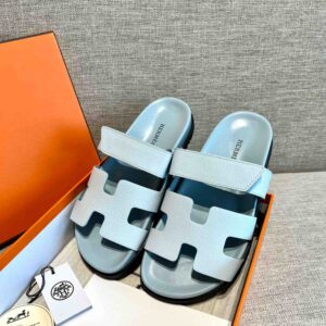 Dép Hermes Chypre Sandal Blue Suede