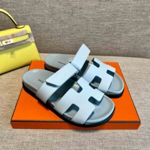 Dép Hermes Chypre Sandal Blue Suede