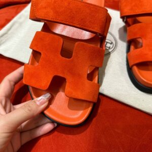 Dép Hermes Chypre Sandal Orange Suede