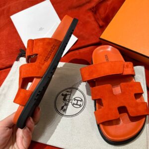 Dép Hermes Chypre Sandal Orange Suede