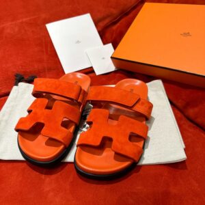 Dép Hermes Chypre Sandal Orange Suede