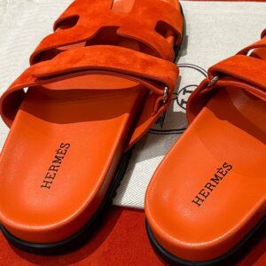 Dép Hermes Chypre Sandal Orange Suede