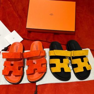 Dép Hermes Chypre Sandal Orange Suede