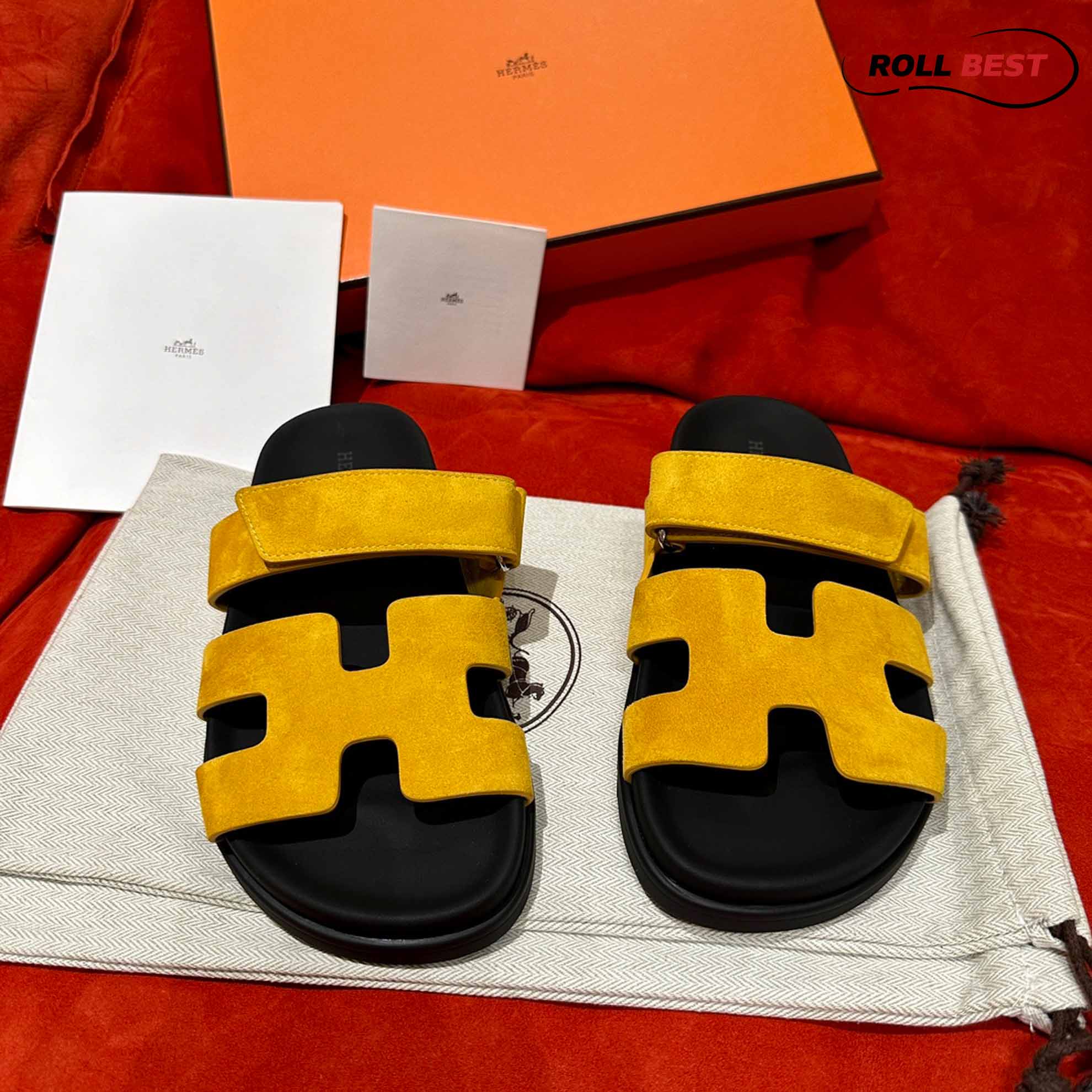 Dép Hermes Chypre Sandal Yellow Suede