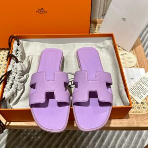 Dép Nữ Hermes Oran Sandal Tím Nhăn