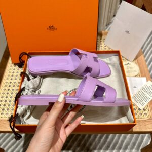 Dép Nữ Hermes Oran Sandal Tím Nhăn