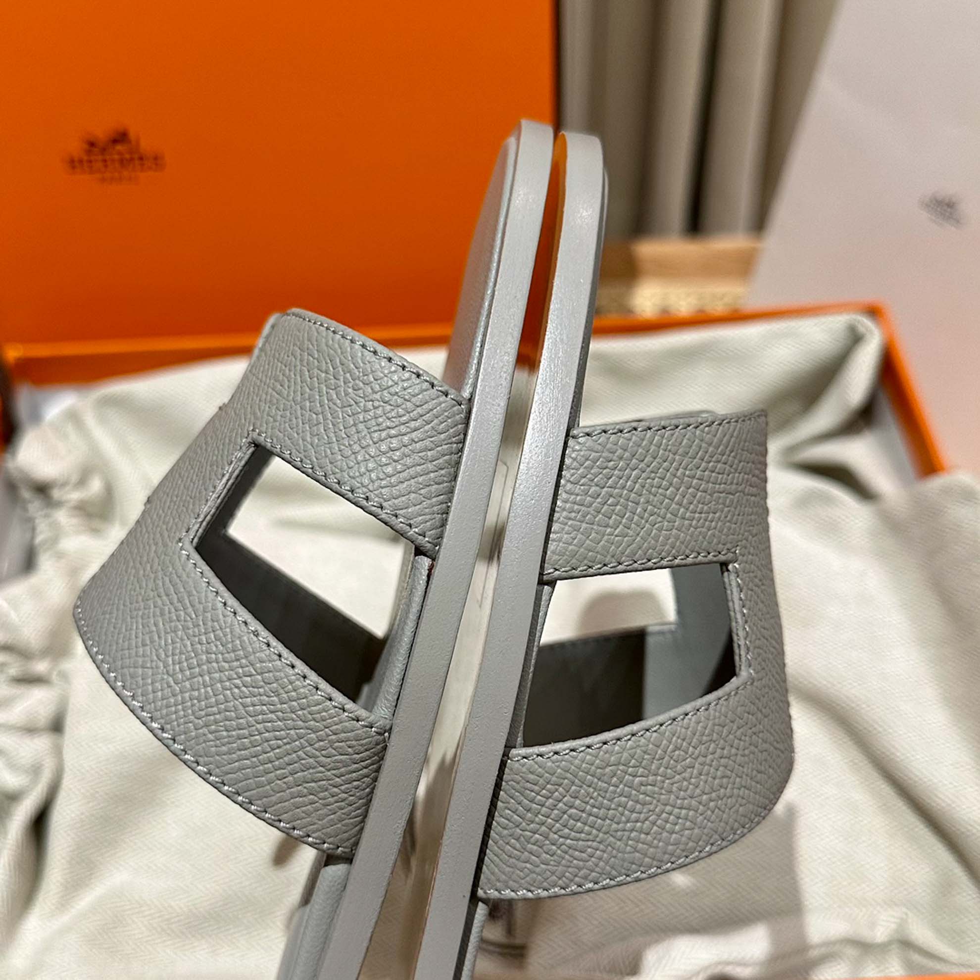 Dép Nữ Hermes Oran Sandal Xám Nhám