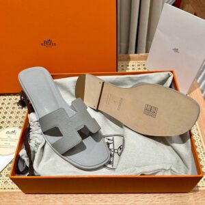 Dép Nữ Hermes Oran Sandal Xám Nhám