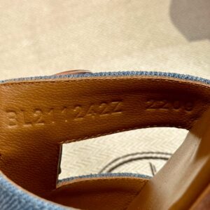 Dép Nữ Hermes Oran Sandal Xanh Nâu Denim