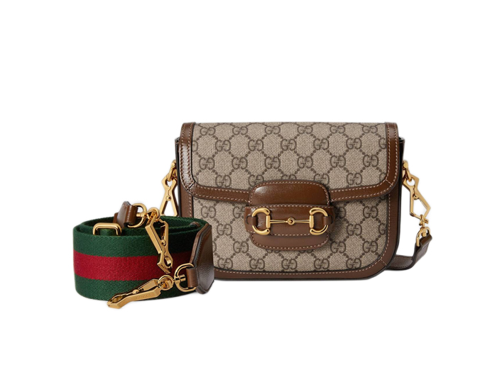 Túi Gucci Horsebit 1955 Mini Bag Nâu GG Canvas