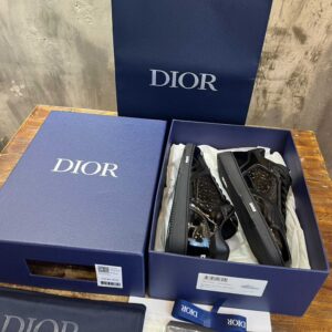 Giày Dior B27 Black Patent Calfskin Dior Oblique Gravity Leather