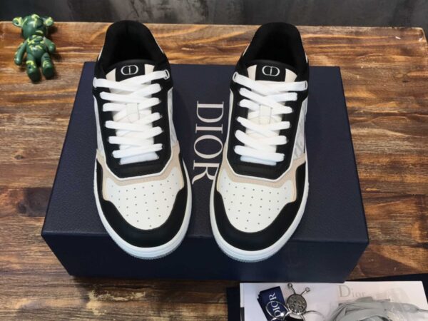 Giày Dior B27 Low Black White Beige họa tiết Dior Oblique Galaxy