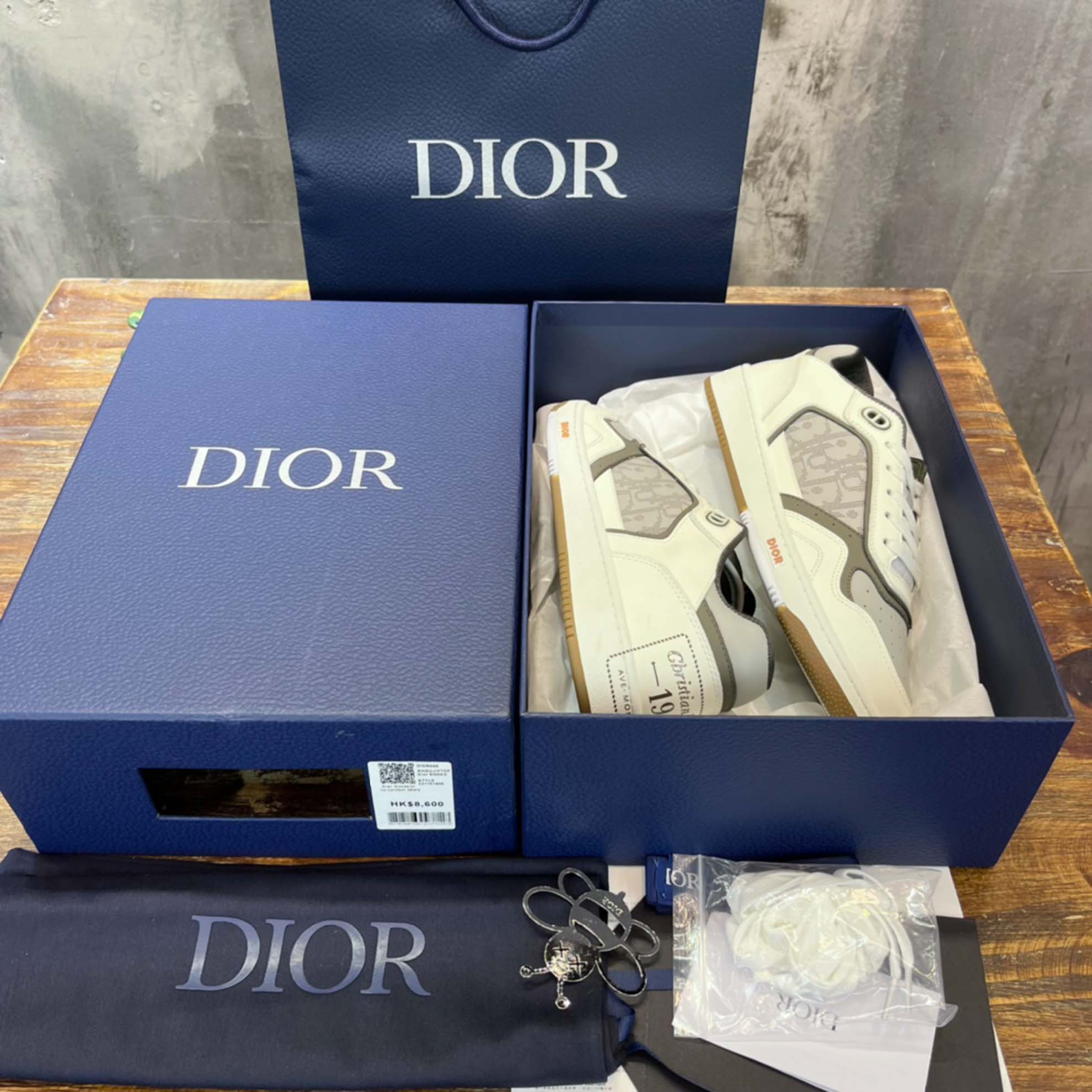 Giày Dior B27 Low ‘Cream Greige with Christian Dior 1947 Signature’