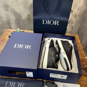 Giày Dior B27 Low Dior Black họa tiết CD Diamond Canvas