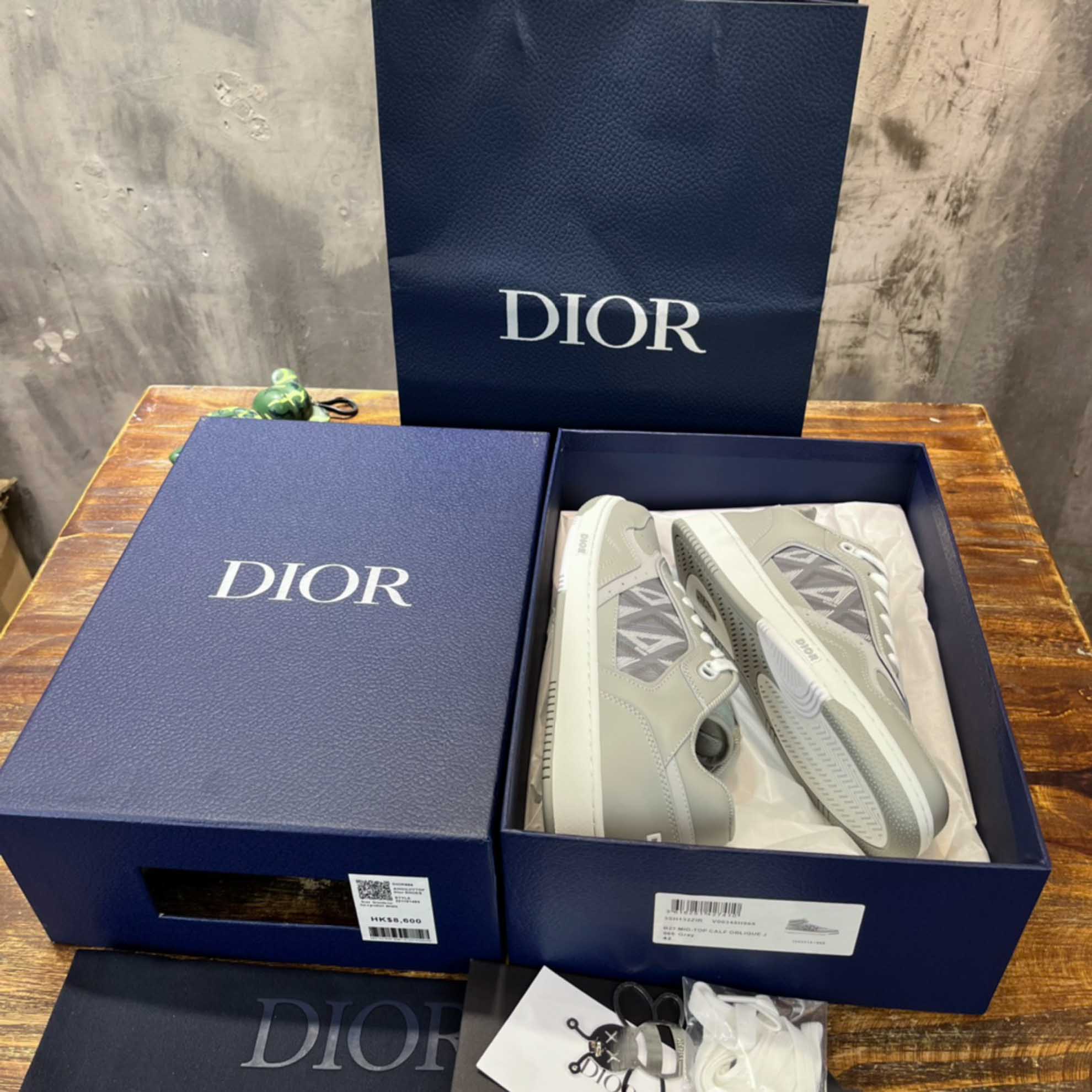 Giày Dior B27 Low Dior Gray họa tiết CD Diamond Canvas