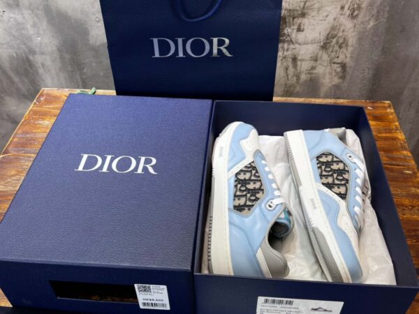 Giày Dior B27 Low Light Blue and White Gray họa tiết vải Dior Oblique Jacquard