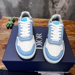 Giày Dior B27 Low Light Blue and White Gray họa tiết vải Dior Oblique Jacquard