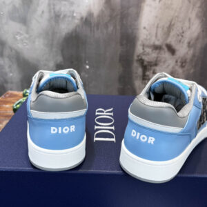 Giày Dior B27 Low Light Blue and White Gray họa tiết vải Dior Oblique Jacquard