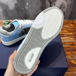 Giày Dior B27 Low Light Blue and White Gray họa tiết vải Dior Oblique Jacquard